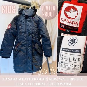 CANADA WEATHER GEAR| KIDS| WATERPROOF COAT | FAUX FUR TRIM | SUPER WARM